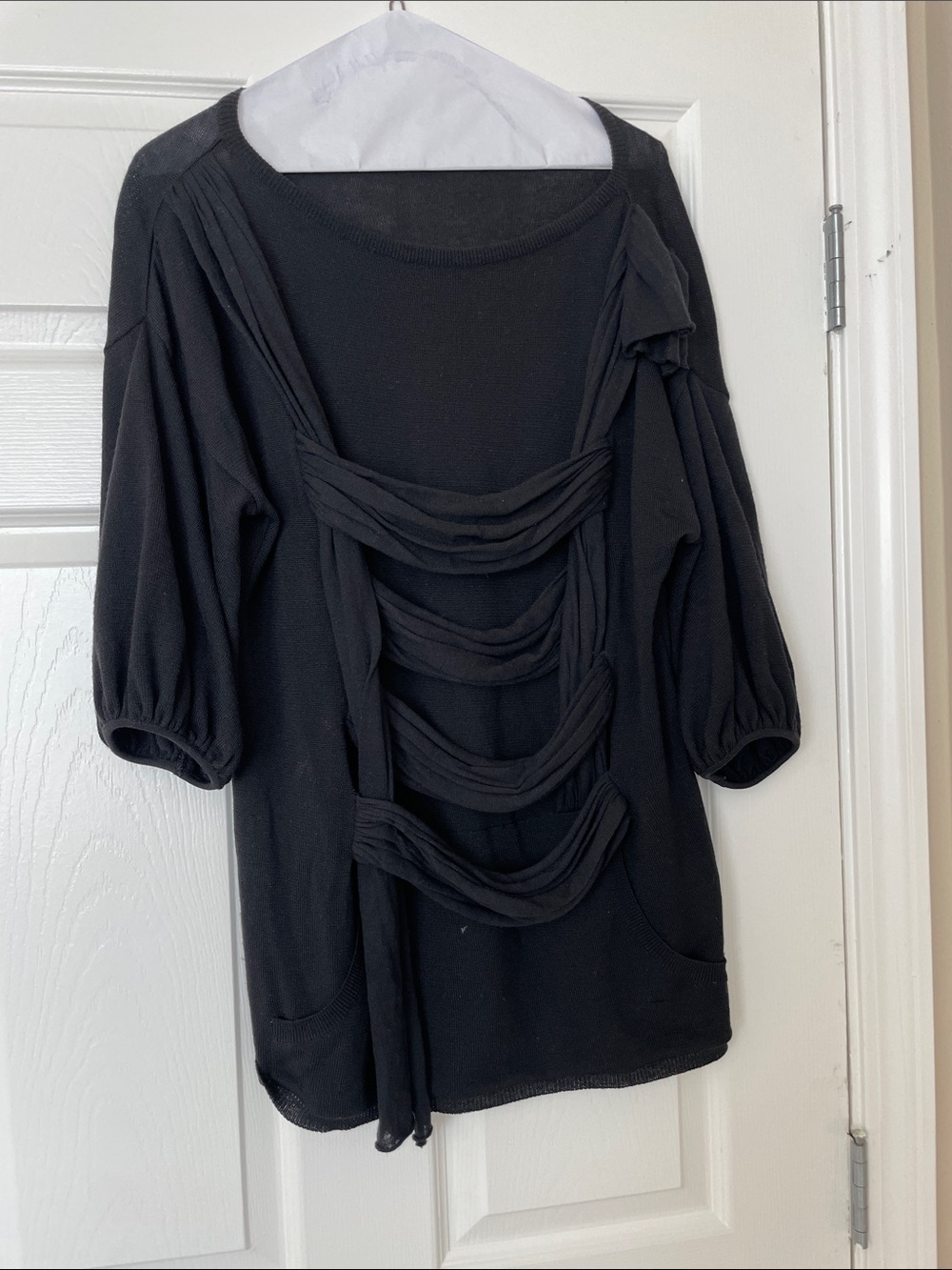 Iceberg Black Draped Back Women's Sweater with pockets